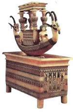 Алебастровая лодка из гробницы Тутанхамона. Каир, Египетский музей