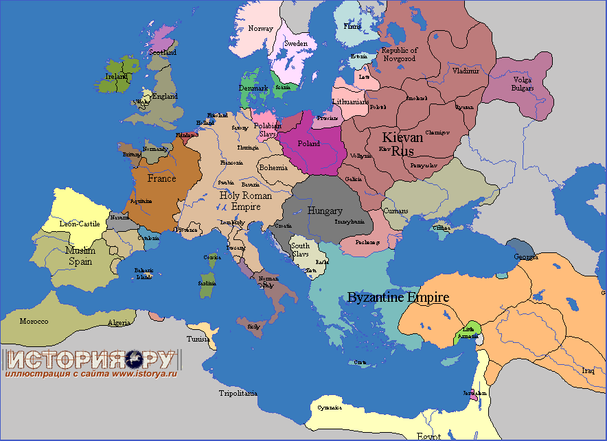 Хронология Европы в картах, 1100 год