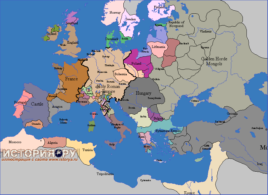 Хронология Европы в картах, 1300 год