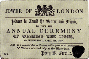 пригласительный билет на церемонию "мытья львов"